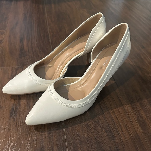 Kelly & Katie Shoes - Kelly & Katie Shenna D’orsay Kitten Heels White Cream